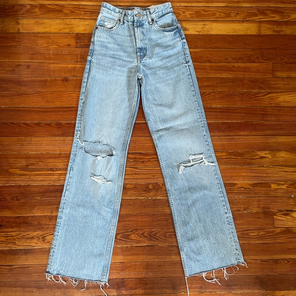 Zara Jeans Never Worn Wide Leg Highrise Full Length Jeans Poshmark